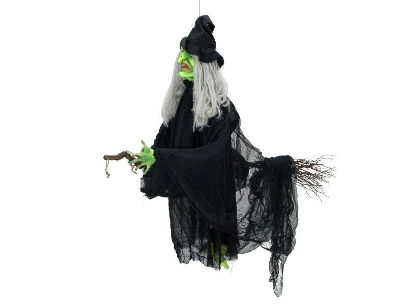 Halloween Flying Moving Witch With Sound And Light 140cm