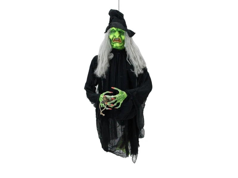 Halloween Flying Moving Witch With Sound And Light 140cm 6 Halloween Flying Moving Witch With Sound And Light 140cm - Afbeelding 4