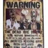 Poster Halloween 'Warning The Dead' 38 Cm -Halloween Kostuum Winkel asdfghjkl