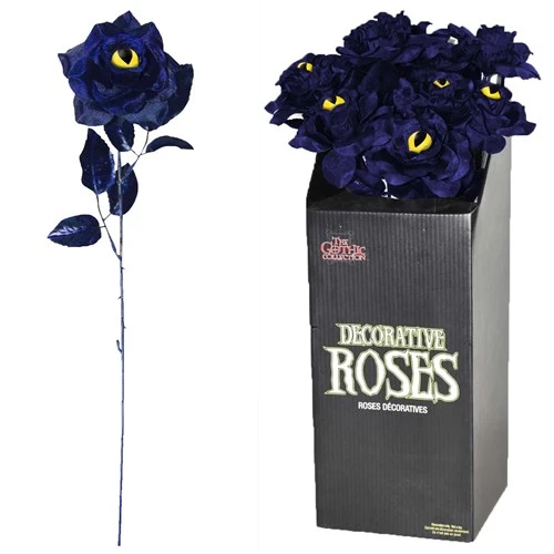 Blauwe Roos Met Kattenoog In Display 3 Blauwe Roos Met Kattenoog In Display