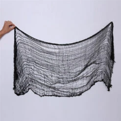 Halloween Decoratie Gaasdoek Zwart 200 X 76 Cm -Halloween Kostuum Winkel hal doek