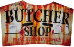 METAL SIGN BUTCHER SHOP (36X59CM)